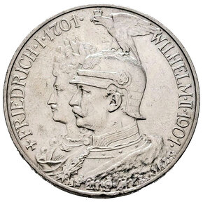mince stříbro Vilém II. staré Prusko. - 2
