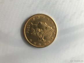 Zlatá 1OZ investiční mince 20 dollar eagle head mince - 2