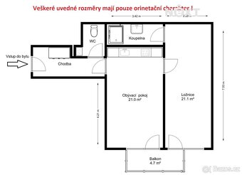 Pronájem byt 2+kk, 64㎡ - 2