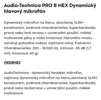 Hlavový mikrofon PRO 8 HEX - 2