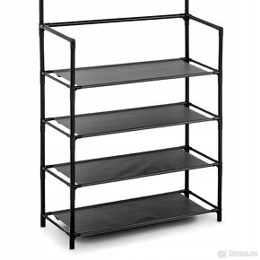 Multifunkční věšák s botníkem - černý, 168 cm - 2