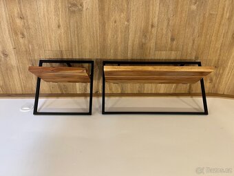 Police designové kov / dřevo - 2