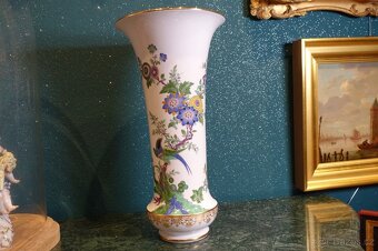 Velká míšeňská porcelánová váza Indický barevný rajský pták, - 2