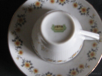 PORCELÁN- 3+3 šálky s talířky-dekor-zn.ČÍNA-nepoškozené - 2