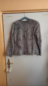 Šedý kabát - umělá kožešina (H&M) - 2