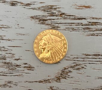 2 1/2 Dollars 1928 Indian Head – Quarter Eagle ZLATÁ MINCE - 2
