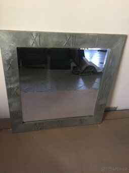 Zrcadlo 90x90 oplechované s dřevěným korpusem - 2