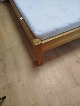 Dubová postel včetně matrace - 2