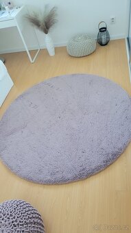 Moderní kulatý koberec BUNNY průměr 160 cm, vysoký vlas - 2