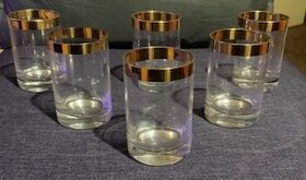 Sada skleniček se zlatým proužkem 2 velikosti - 2