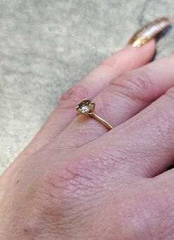 Diamantový prsten 0.58ct.ze žluté zlata 585 - 2