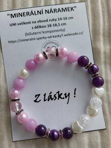 Minerální náramek "Z lasky" s perlami - 2