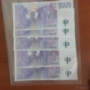 Prodám bankovky s pŕitiskem 1000czk - 2