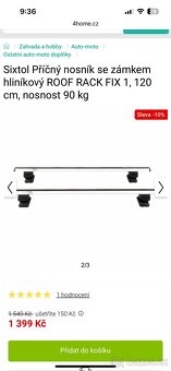 Nové hliníkové příčníky SIXTOL Roof Rack FIX 1 – 120 cm, zam - 2