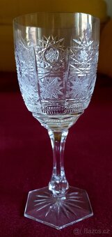 6 skleniček na víno- Bohemia crystal broušené - 2