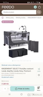 Dětská postýlka+matrace, cestovní postýlka+m, plyš. housenka - 2