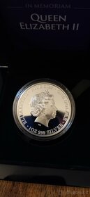 Stříbrná mince + selektivní zlacení Queen Elizabeth II ( In - 2
