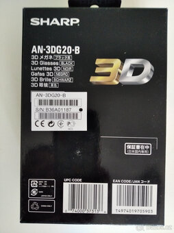 Aktivní 3D brýle Sharp AN-3DG20-B - Nové - 2