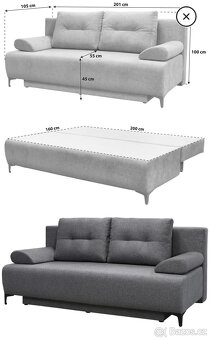 Rozkládací pohovka s úložným prostorem - 2