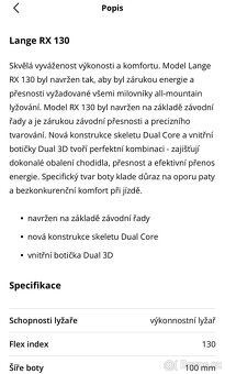 Lyžařské boty Lange RX 130 vel. 26.5 - 2