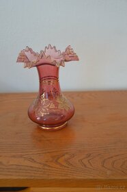 Starožitná zlacená skleněná váza - 2