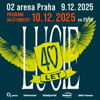 LUCIE - VIP lístky - výročí 40 LET - 10.12.2025 - O2 aréna - 2