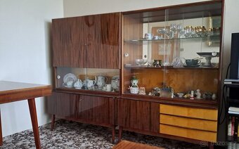 Retro obývací stěna, jídelní a konferenční stůl a židle - 2