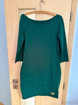Dám. zelené bavlněné šaty, hand made, vel. S/M - 2
