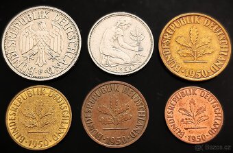 Sada mincí 1 pfennig - 1 marka Německo 1950 - 2001 - 2