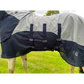 Deka síťovaná HKM Rain Comfort s krkem a laclem pod břicho - 2