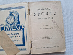 Almanach sportu 1924 Plichta fotbal Sparta Slavia box - 2