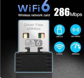 WIFI 6 USB Adapter malá 286Mbps / 2,4Ghz nové - 2