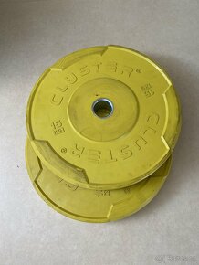 2x Žlutý bumper kotouč 15kg průměr 50mm - 2