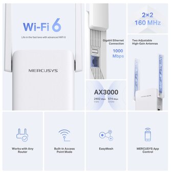 WiFi extender zesilovač me80x - 2