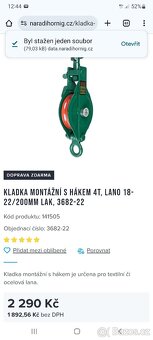 Kladka montazni lesacka stavebni 5tun mam dve kladky - 2