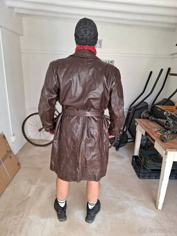 Pánský kožený kabát OP Prostějov cca 60.léta - 2