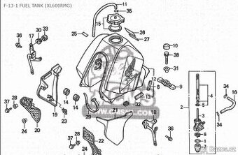 Nádrž a plasty Honda XL 600RM (PD04) - 2