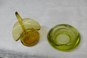 Košik + Popelnik Hutní Barvené Sklo - 2