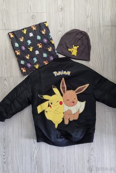 Dětská bunda Pokémon + nákrčník a čepice, vel 122 - 2