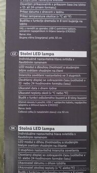stolní LED lampa s hodinami , teplotou - nová - 2