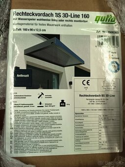 Vchodová stříška Guttavordach BS 3D-Line - 2