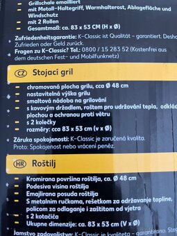 Stojací gril - nový - 2