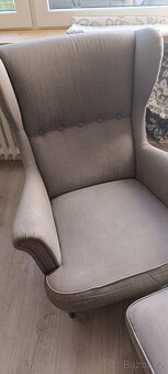 křeslo IKEA ušák Strandmon_jen křeslo s potahem i na podnožk - 2