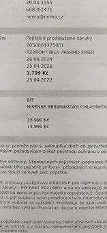 Prodám kombinovanou lednici Hisense s prodlouženou zárukou - 2