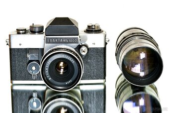 Exakta RTL1000 + CZJ 2,8/50mm + 4/200mm + brašna - 2