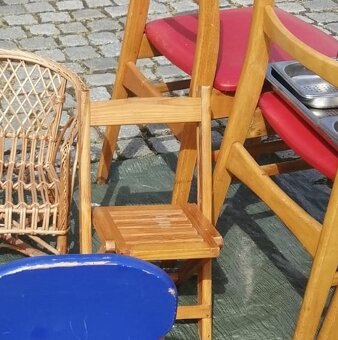 Dětská židlička - skládací, dřevo masiv - 2