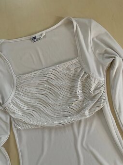 Delší top s řesení a stříbřením, vel M i méně volně, Exclus - 2