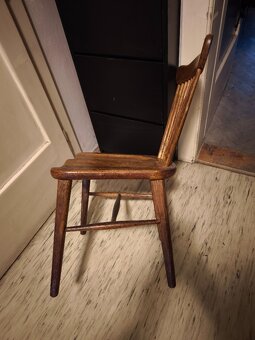 4 x dřevěné židle na chalupu - 2