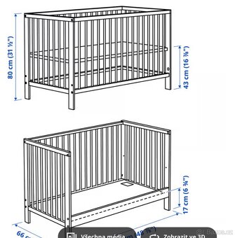 GULLIVER Dětská postýlka, bílá, 60x120 cm - 2