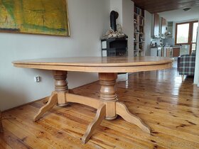 Rustikální jídelní stůl, gumovníkové dřevo, těžký masiv - 2
